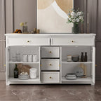 Buffet/buffet blanc laqué style moderne du milieu du siècle
