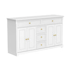 Buffet/buffet blanc laqué style moderne du milieu du siècle