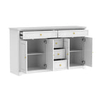 Buffet/buffet blanc laqué style moderne du milieu du siècle
