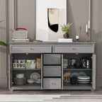Buffet/buffet blanc laqué style moderne du milieu du siècle
