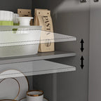 Buffet/buffet blanc laqué style moderne du milieu du siècle