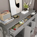 Buffet/buffet blanc laqué style moderne du milieu du siècle