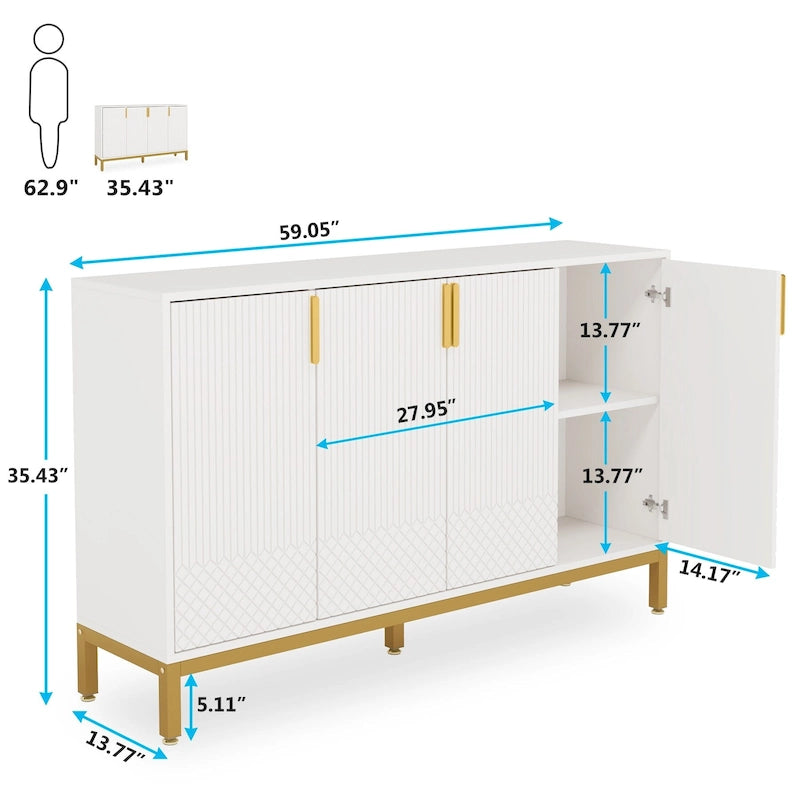Buffet de cuisine de 55 pouces avec rangement