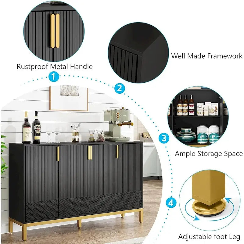 Buffet de cuisine de 55 pouces avec rangement