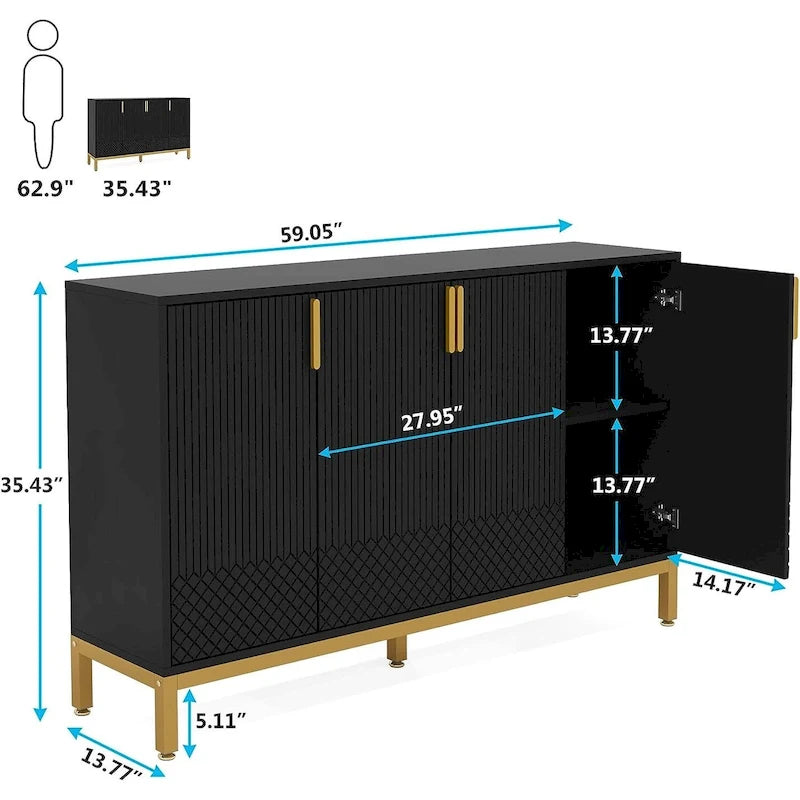 Buffet de cuisine de 55 pouces avec rangement