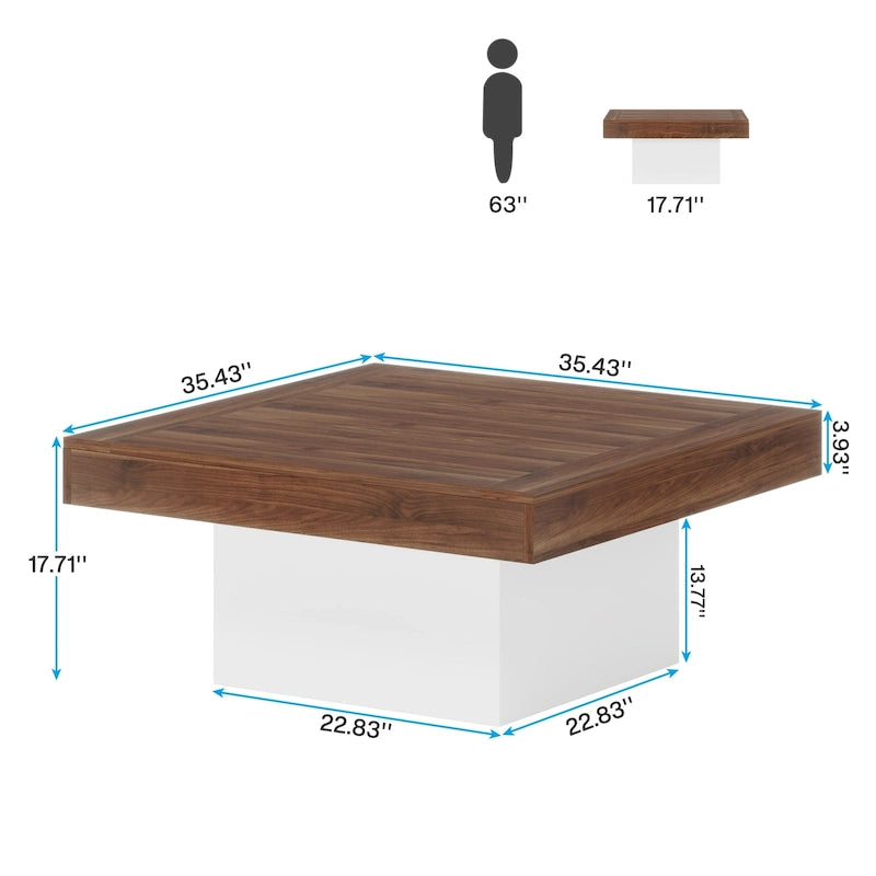 Table basse carrée LED 35,43 pour salon