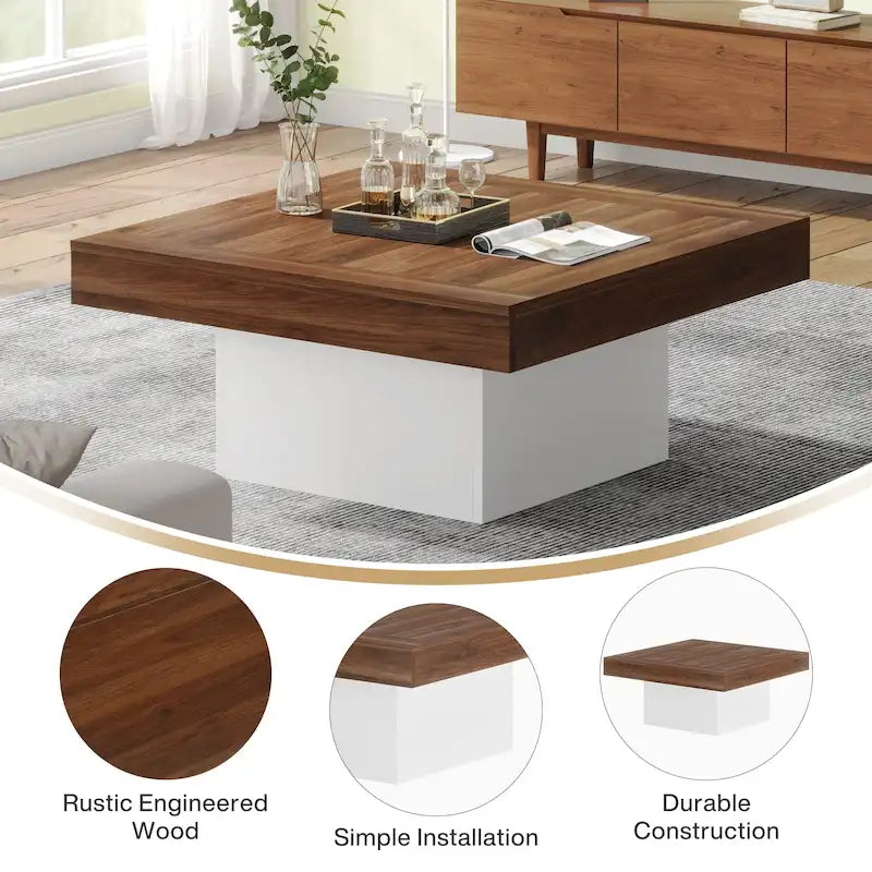 Table basse carrée LED 35,43 pour salon