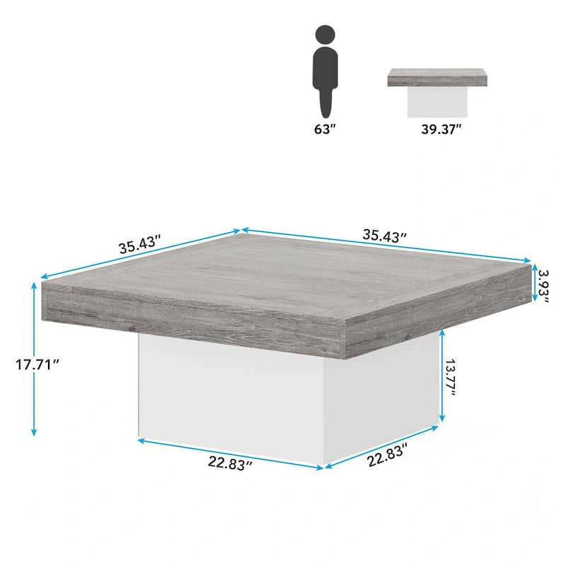 Table basse carrée LED 35,43 pour salon