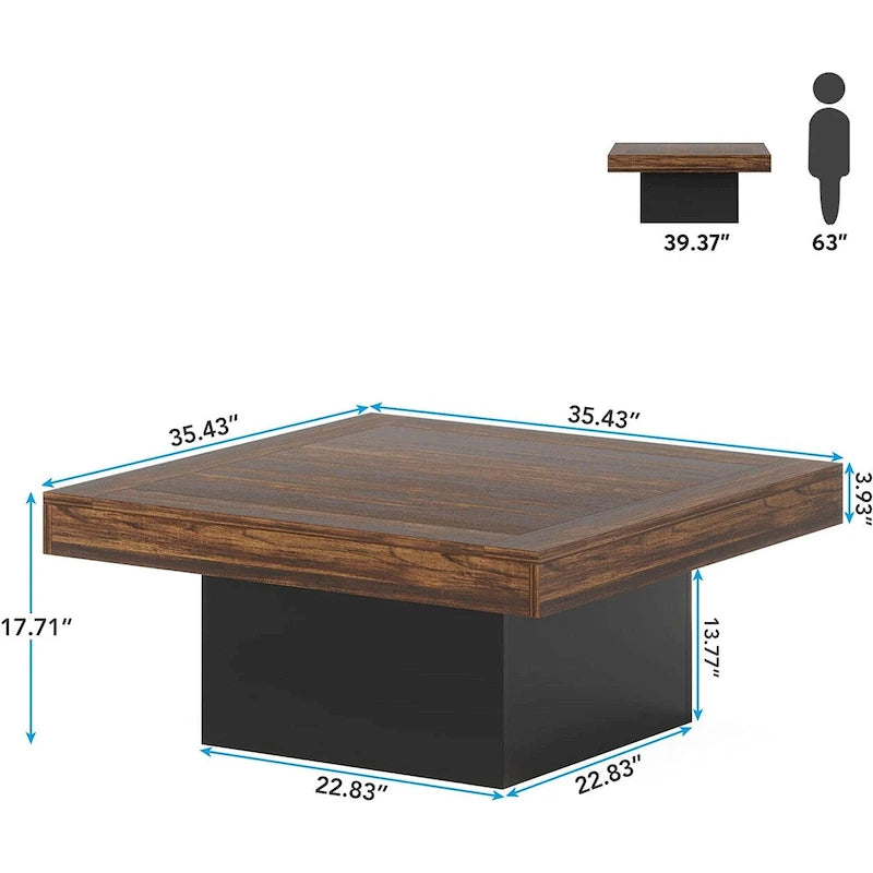 Table basse carrée LED 35,43 pour salon