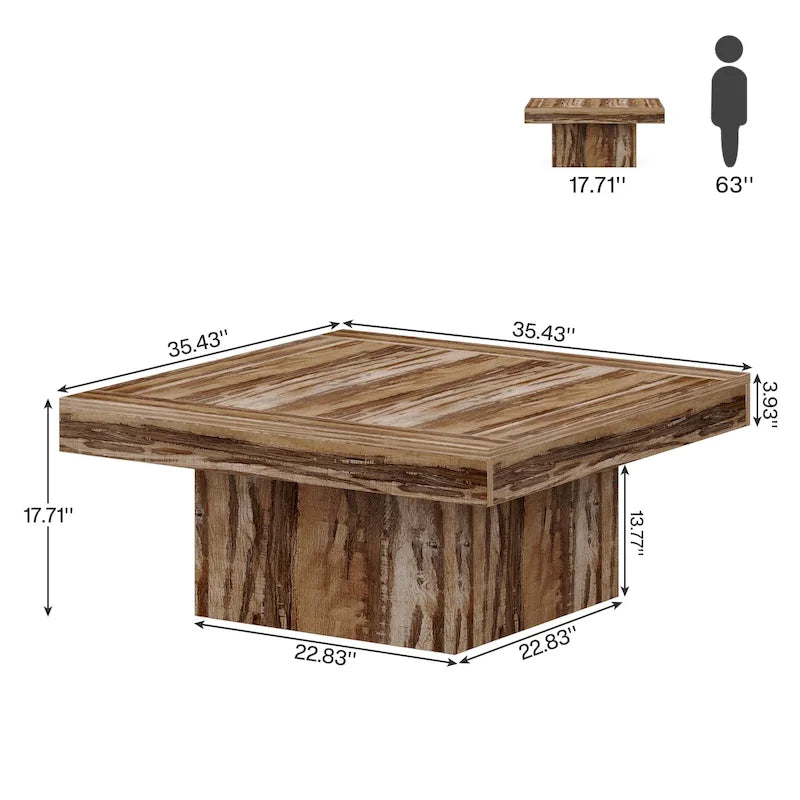 Table basse carrée LED 35,43 pour salon
