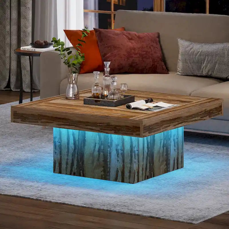 Table basse carrée LED 35,43 pour salon