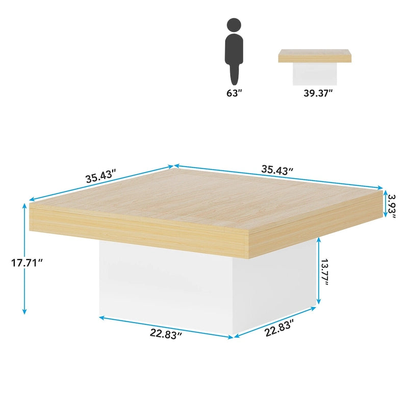 Table basse carrée LED 35,43 pour salon