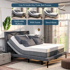 Sommier articulé Renanim avec double massage - USB, éclairage sous le lit, position zéro gravité, contrôle par application, inclinaison de la tête et des pieds