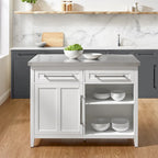 Îlot de cuisine Crosley Silvia avec plateau en acier inoxydable - 71 cm (P) x 117 cm (L) x 93 cm (H)