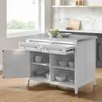 Îlot de cuisine Crosley Silvia avec plateau en acier inoxydable - 71 cm (P) x 117 cm (L) x 93 cm (H)