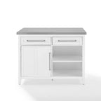 Îlot de cuisine Crosley Silvia avec plateau en acier inoxydable - 71 cm (P) x 117 cm (L) x 93 cm (H)