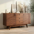 Buffet/meuble TV scandinave Living Skog avec tiroirs et pieds en bois pour téléviseurs jusqu'à 65 pouces.