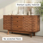 Buffet/meuble TV scandinave Living Skog avec tiroirs et pieds en bois pour téléviseurs jusqu'à 65 pouces.