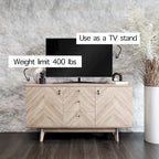 Buffet/meuble TV scandinave Living Skog avec tiroirs et pieds en bois pour téléviseurs jusqu'à 65 pouces.