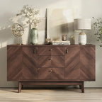 Buffet/meuble TV scandinave Living Skog avec tiroirs et pieds en bois pour téléviseurs jusqu'à 65 pouces.