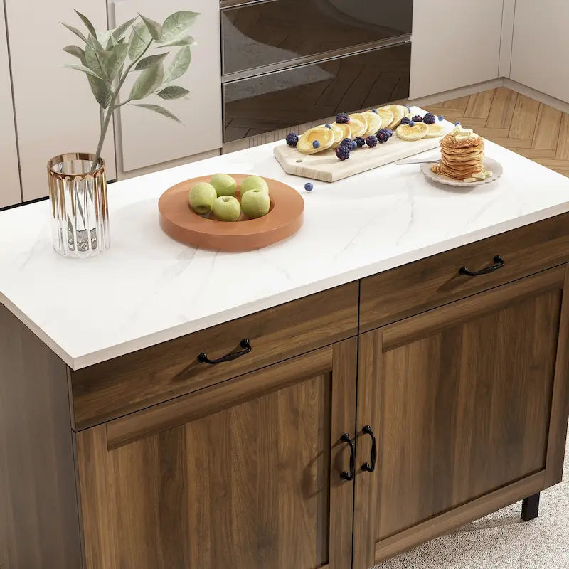 Solution de rangement polyvalente en marbre pour îlot de cuisine