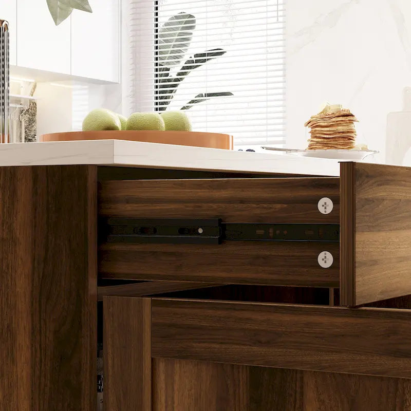 Solution de rangement polyvalente en marbre pour îlot de cuisine
