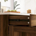 Solution de rangement polyvalente en marbre pour îlot de cuisine