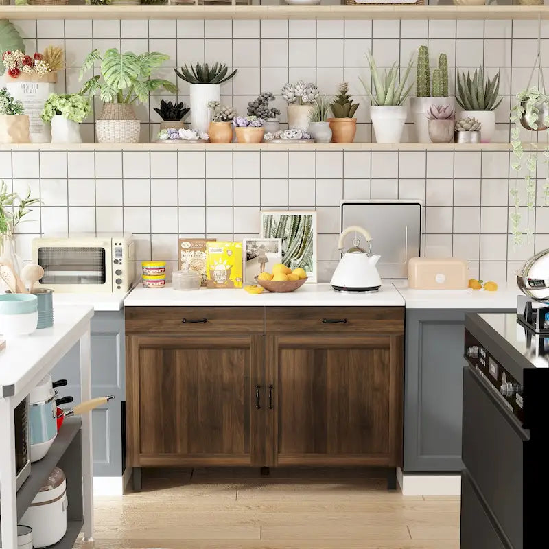 Solution de rangement polyvalente en marbre pour îlot de cuisine