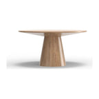 Table de salle à manger ronde Cove en bois massif, naturelle