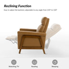 Fauteuil inclinable électrique moderne Jaime en cuir véritable avec ports USB par HULALAHOME