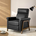 Fauteuil inclinable électrique moderne Jaime en cuir véritable avec ports USB par HULALAHOME
