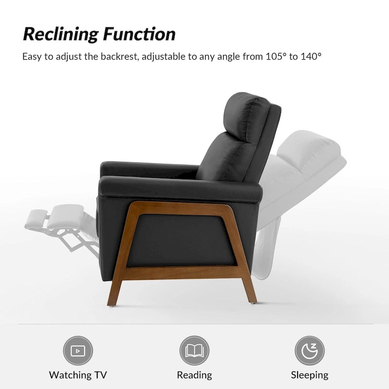 Fauteuil inclinable électrique moderne Jaime en cuir véritable avec ports USB par HULALAHOME