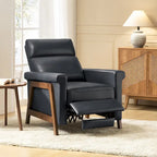 Fauteuil inclinable électrique moderne Jaime en cuir véritable avec ports USB par HULALAHOME