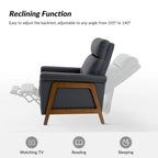 Fauteuil inclinable électrique moderne Jaime en cuir véritable avec ports USB par HULALAHOME