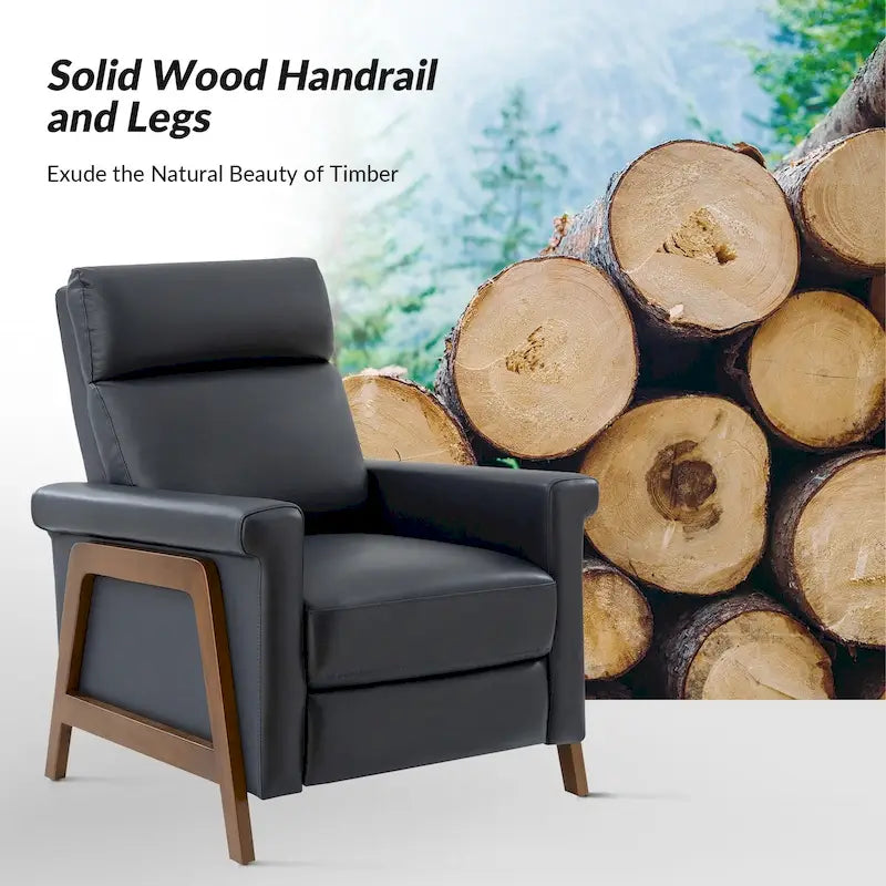Fauteuil inclinable électrique moderne Jaime en cuir véritable avec ports USB par HULALAHOME