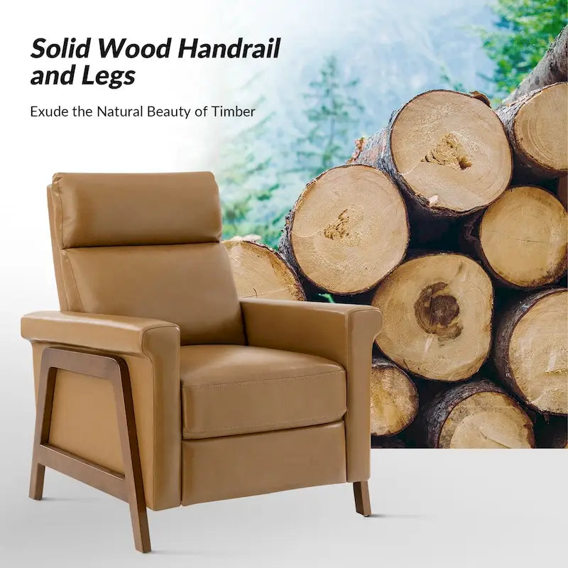 Fauteuil inclinable électrique moderne Jaime en cuir véritable avec ports USB par HULALAHOME