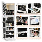 Armoire à bijoux verrouillable à 360° avec miroir pleine longueur - Non disponible