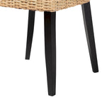 Ensemble de 2 chaises de salle à manger Bali &amp; Pari Dermot, style bohème moderne, en bois fini brun foncé et rotin naturel
