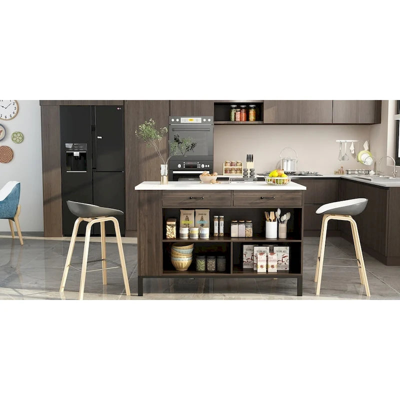 Îlot de cuisine avec rangement, table d'îlot, table de cuisine avec grand plan de travail