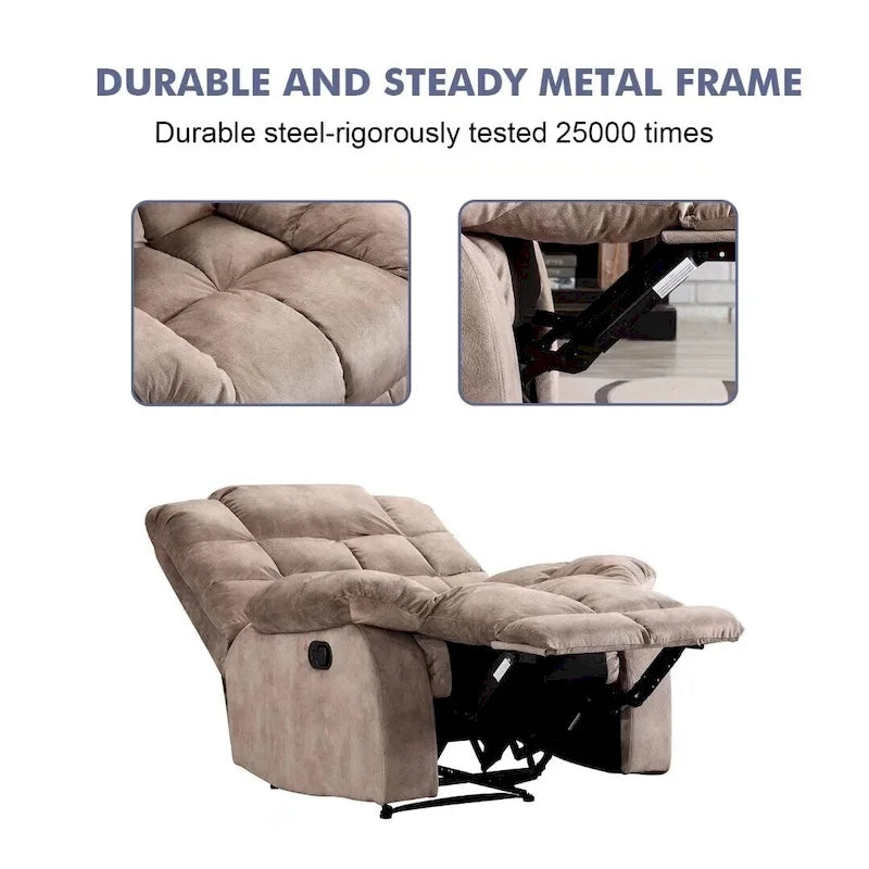 Fauteuil inclinable manuel, canapé rembourré en tissu respirant pour salon