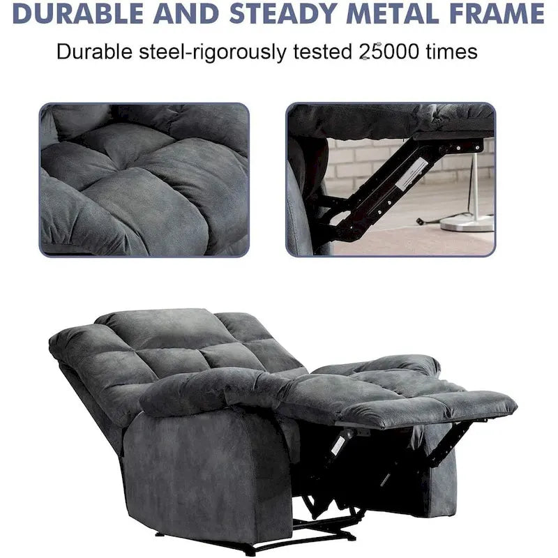 Fauteuil inclinable manuel, canapé rembourré en tissu respirant pour salon