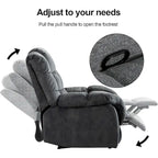 Fauteuil inclinable manuel, canapé rembourré en tissu respirant pour salon