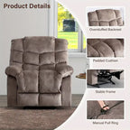 Fauteuil inclinable manuel, canapé rembourré en tissu respirant pour salon