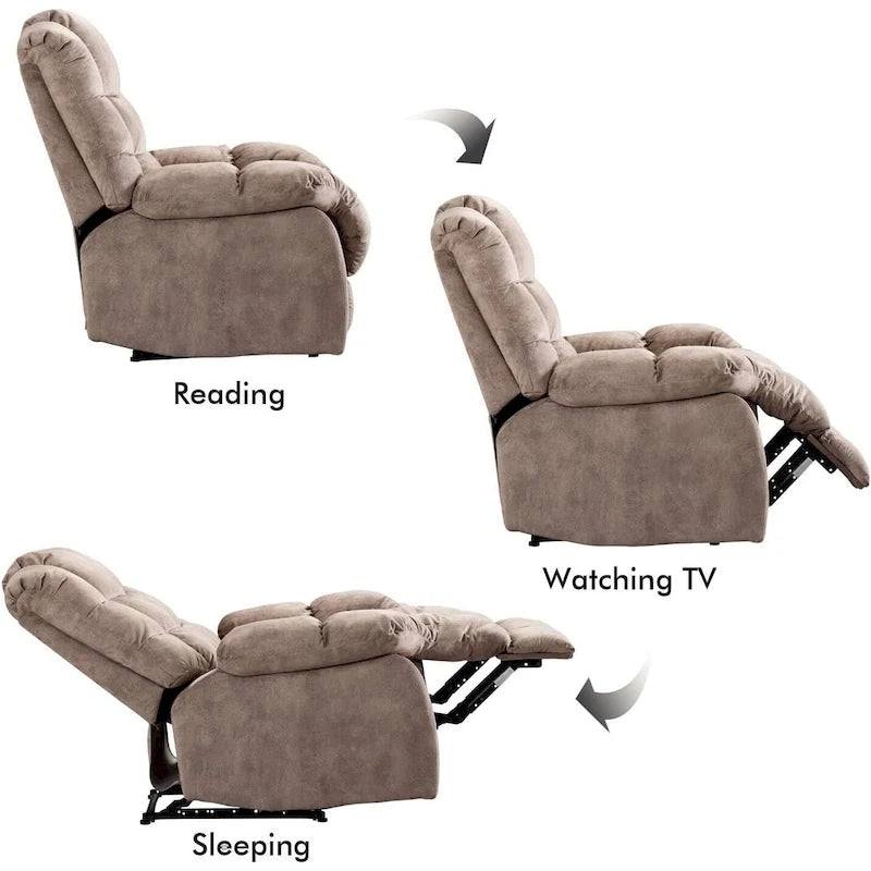 Fauteuil inclinable manuel, canapé rembourré en tissu respirant pour salon