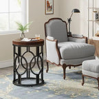 Table d'appoint ronde en bois pour salon ou chambre