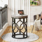 Table d'appoint ronde en bois pour salon ou chambre
