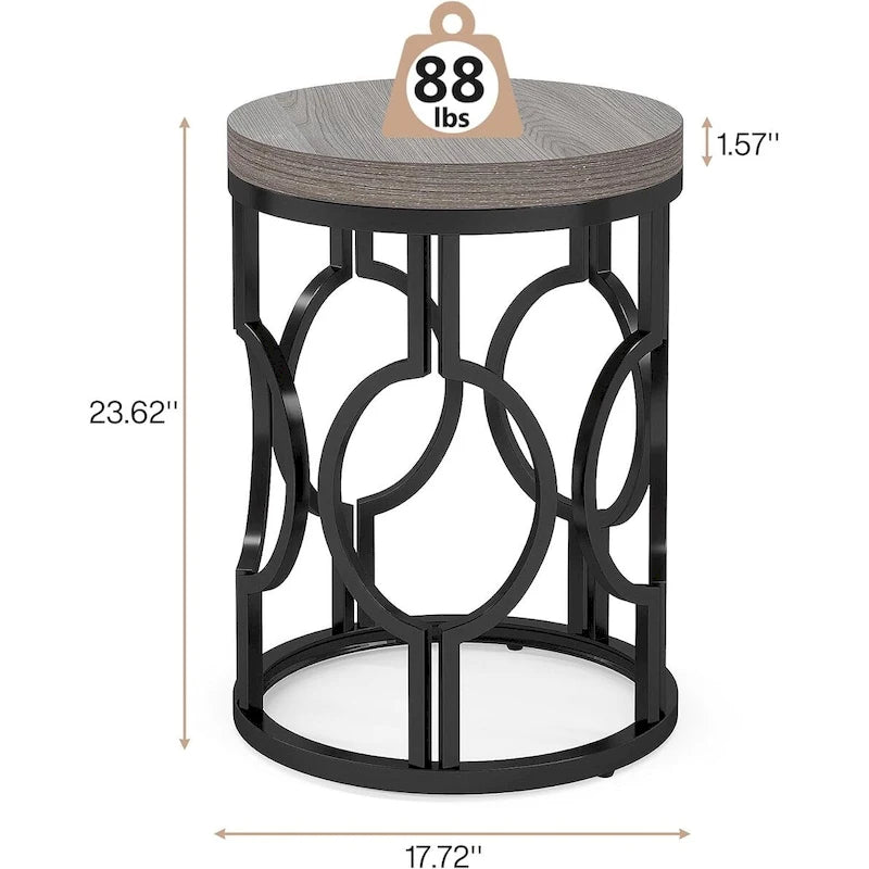 Table d'appoint ronde en bois pour salon ou chambre