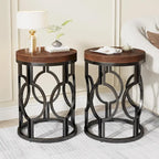 Table d'appoint ronde en bois pour salon ou chambre