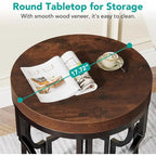 Table d'appoint ronde en bois pour salon ou chambre