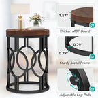 Table d'appoint ronde en bois pour salon ou chambre